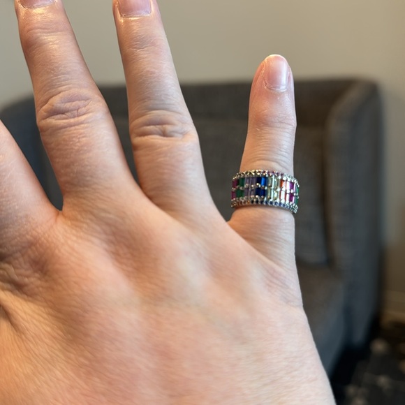 Rainbow Pride Silver Ring - Picture 4 of 5